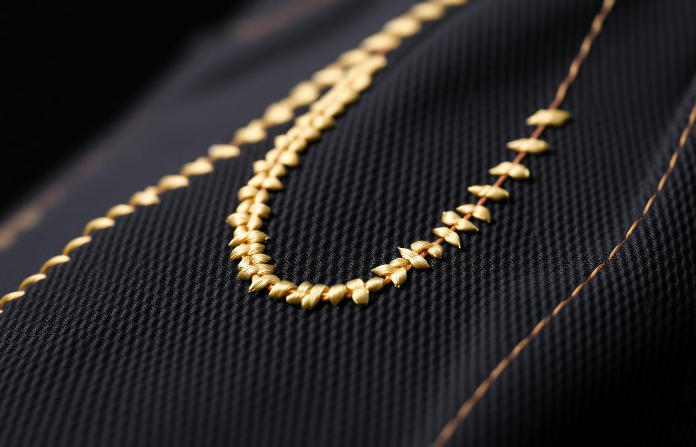Close-up de textura en gorra premium.